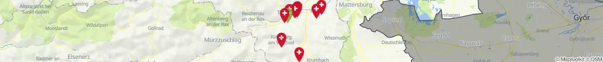 Kartenansicht für Apotheken-Notdienste in der Nähe von Warth (Neunkirchen, Niederösterreich)